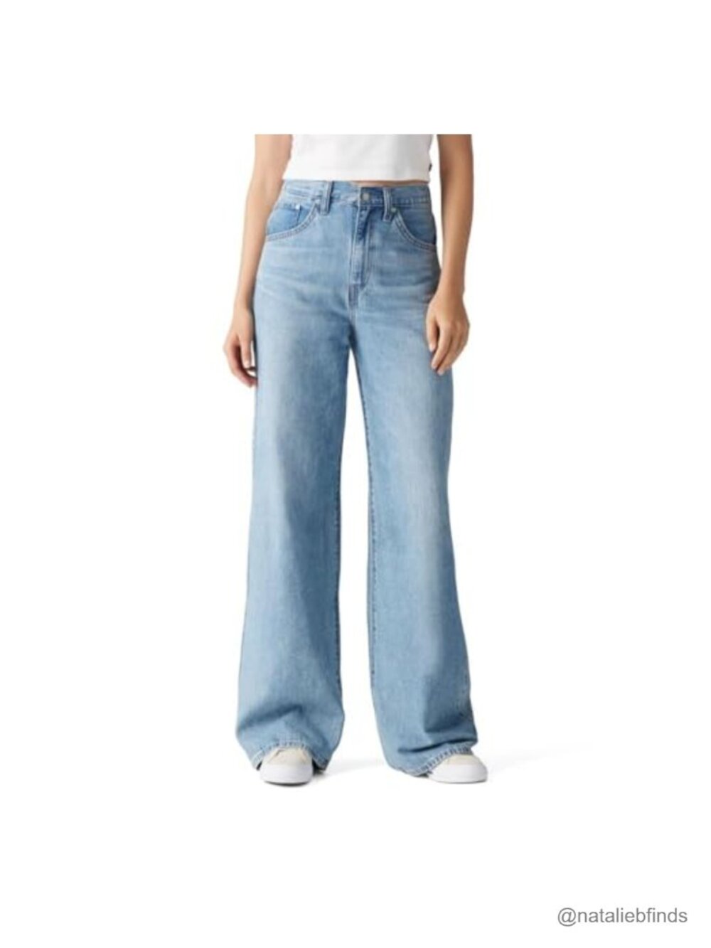 High Rise Wide Leg Baggy Jeans Non-Stretch Cotton Levi's Style